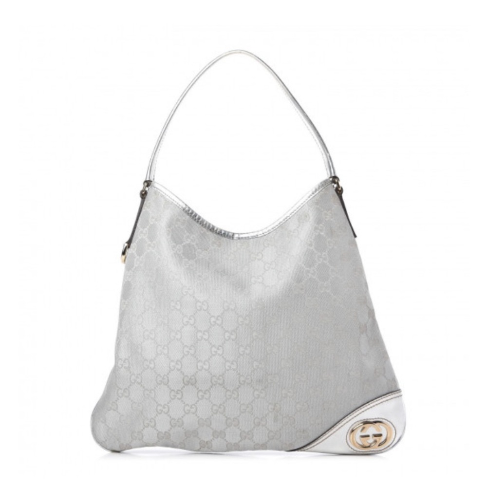 COPY - Gucci Metallic Monogram Medium New Britt Hobo Silver - Picture 2 of 7